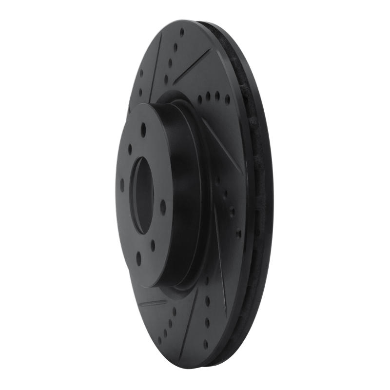 Nissan Sentra Brake Rotor (1) - Front Left - R1 Concepts - Drilled & Slotted - Black - `04-`06